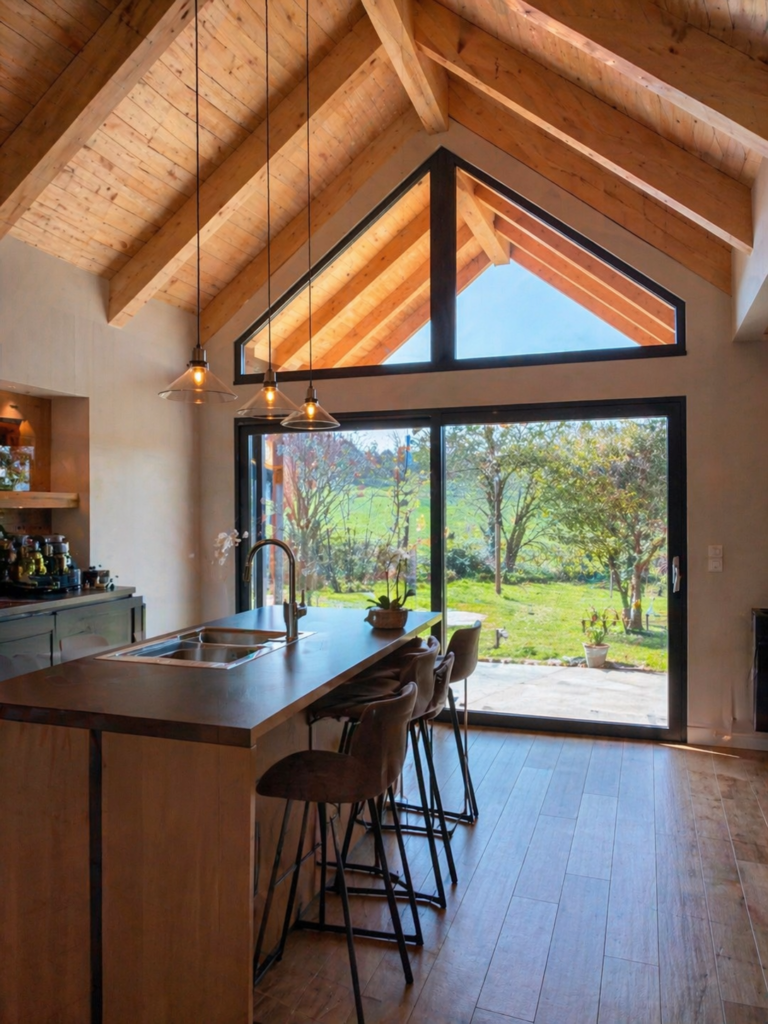 Aménagement intérieur d'une extension en bois